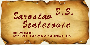 Daroslav Staletović vizit kartica